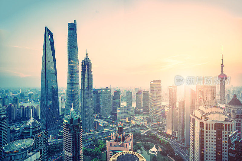 Shanghai skyline at night